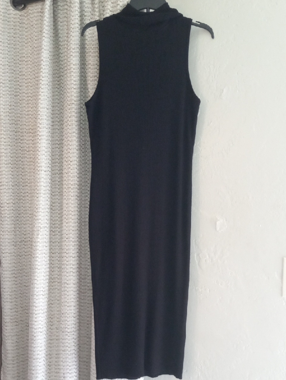 Sleeveless Black Maxi Mock Neck Dress